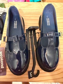 Girls Navy Platform Shoes Size 3