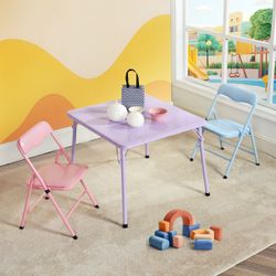 eBay Homy Casa PAGE 3PCS 24" Small Table and Chair Set for Playroom, Bedroom, or Living Room Open Box