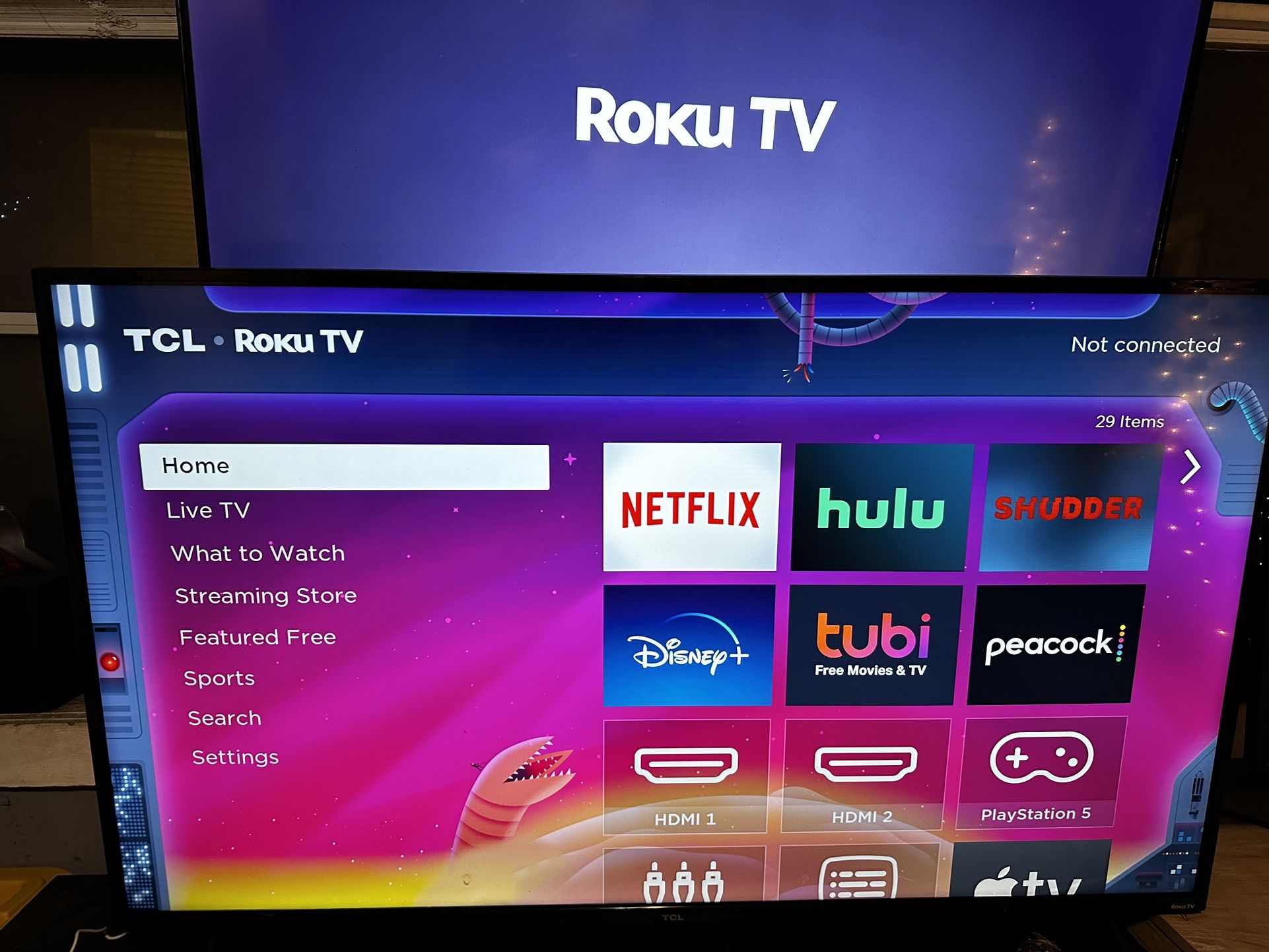 TCL 55”Inch With Roku Smart TV