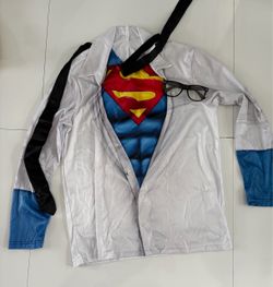 Superman Clark Kent Costume Shirt with Tie and Glasses