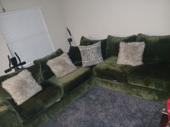 Green Velvet Sectional Sofa