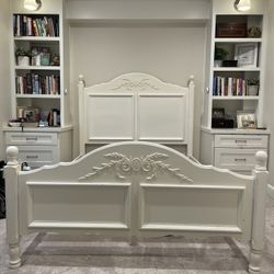 White Wood Full Bed Frame