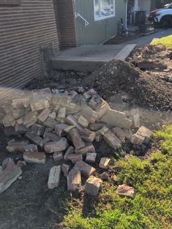 Free old brick and fill dirt