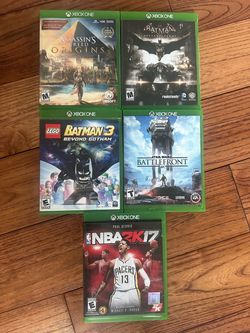 Xbox One Games Bundle – 5 xbox one games (disc) which are each on a disc, $5 each or $20 for all 5.