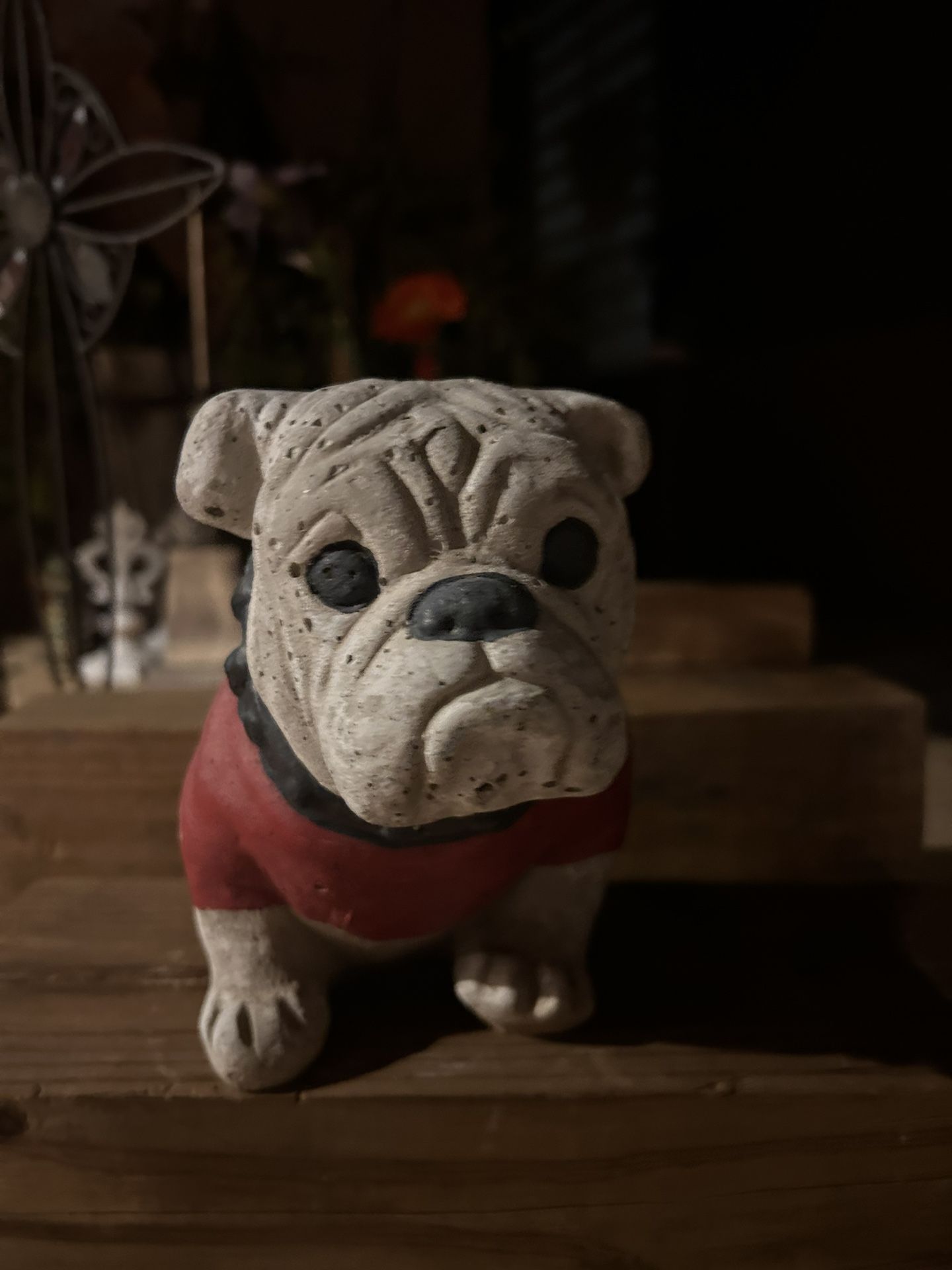 Solid Rock Stoneworks Sm Ga Bulldog Concrete Statue 8" Tall Life Like