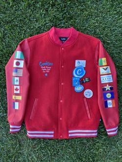 Cookies Award Tour Wool Varsity Letterman Jacket Red XL