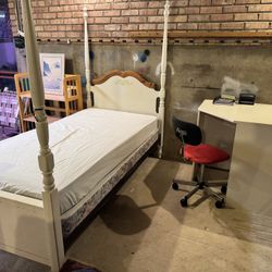 Twin Bed And Corner Desk