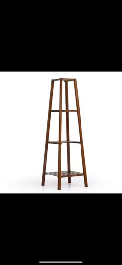 4-Tiers Brown Bamboo Wood Freestanding Plant Stand with Tiered Shelves Flower Rack (14.5 in. W x 46.5 in. H) βοΈππ