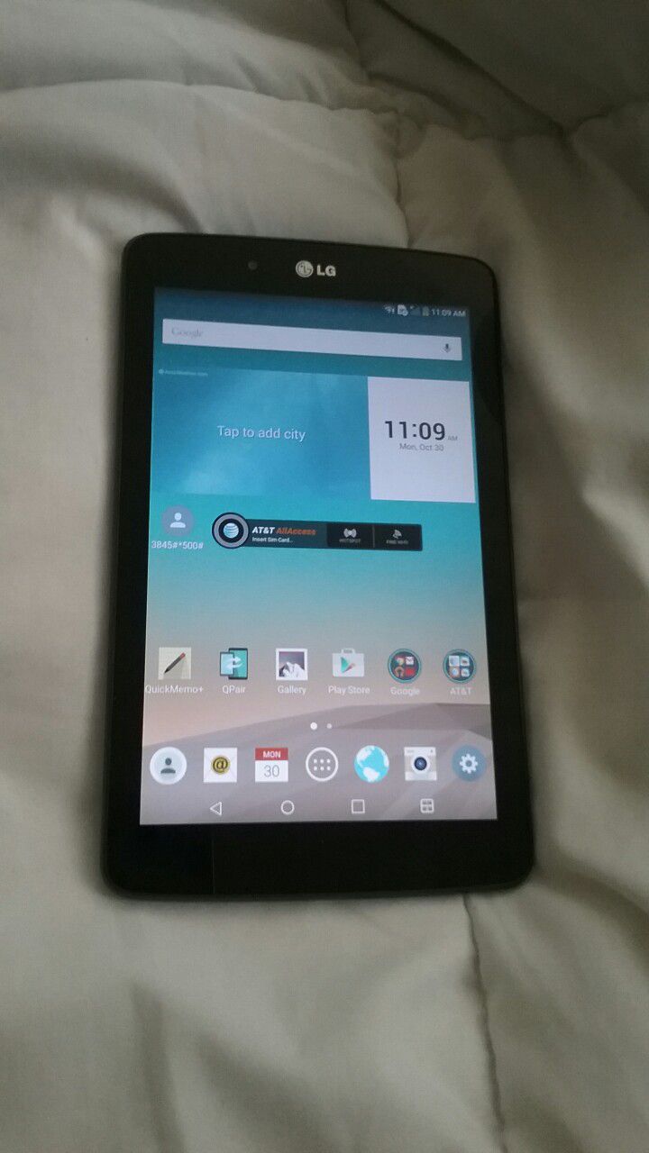 ANDROID TABLET LG GPAD 7" WIFI AND CELLULAR UNLOCKED ANY SIM 16gb