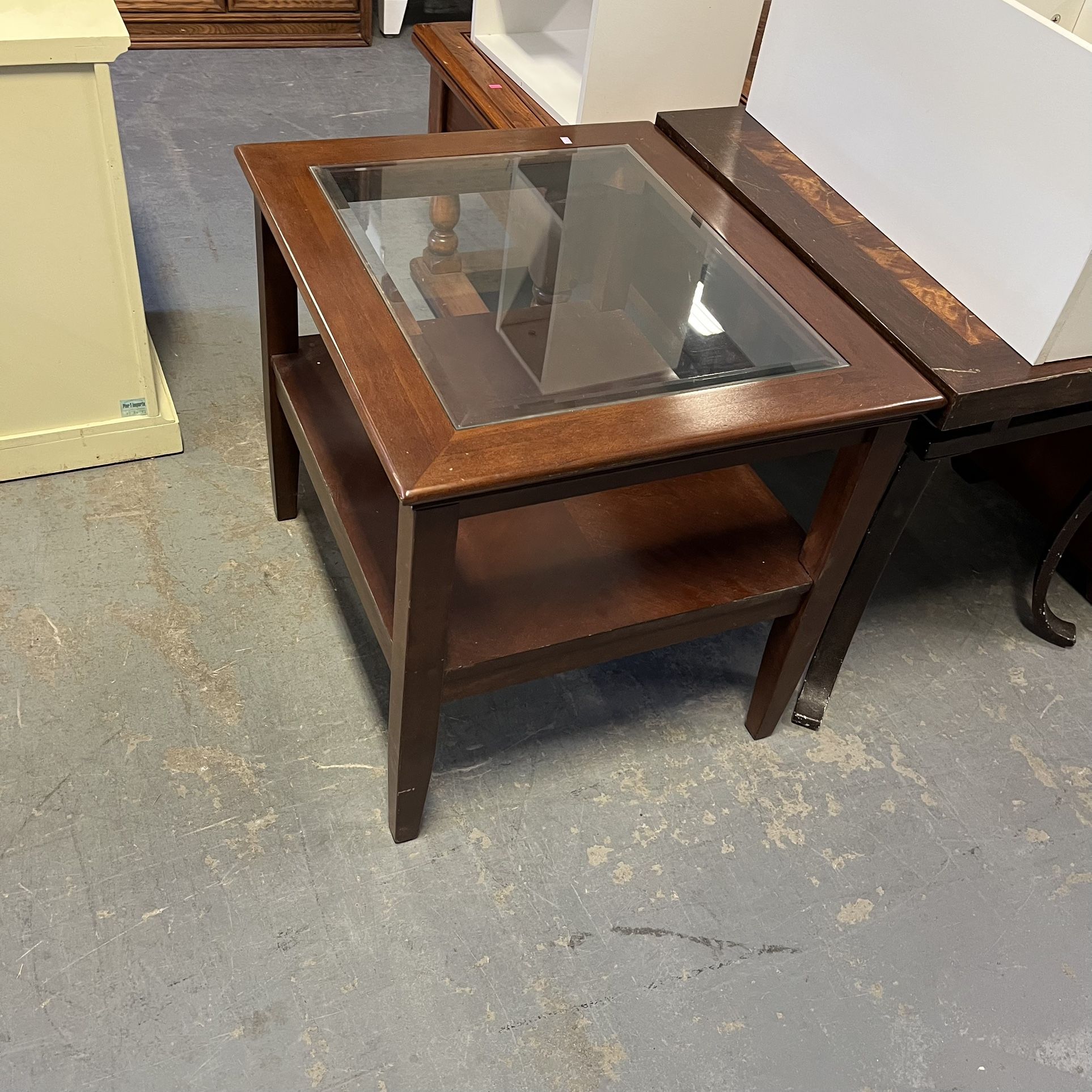 Glass Top End Table Side Table (in Store)
