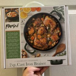 2QT CAST IRON BRAISER SKILLET
