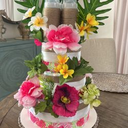 🌺 Hawaiian Theme Diaper Cake 🌺 