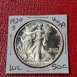 1920-S  Walking Liberty 50C Antique Restrike Coin