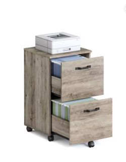 2-Drawer Mobile File Cabinet on Wheels