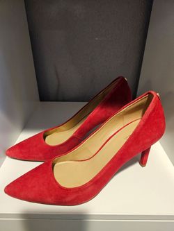 Michael Kors red suede heels brand new