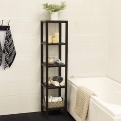 Bamboo Storage Shelf, 5-Tier Shelving Unit, Multifunctional,✨✨✨☝️