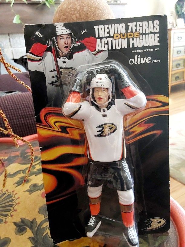 Trevor Zegras Anaheim Ducks Action Figure. New In Package.