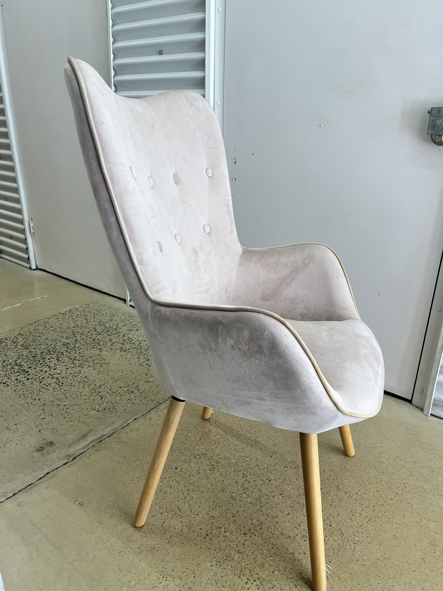 Light Pink Suede Chair