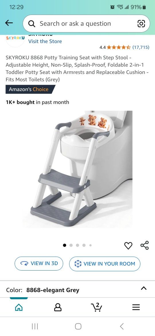 Potty Training Seat with Step Stool -
Adjustable Height, Non-Slip, Splash-Proof, Foldable 2-in-1
Toddler Potty Seat with Armrests and Replaceable Cush