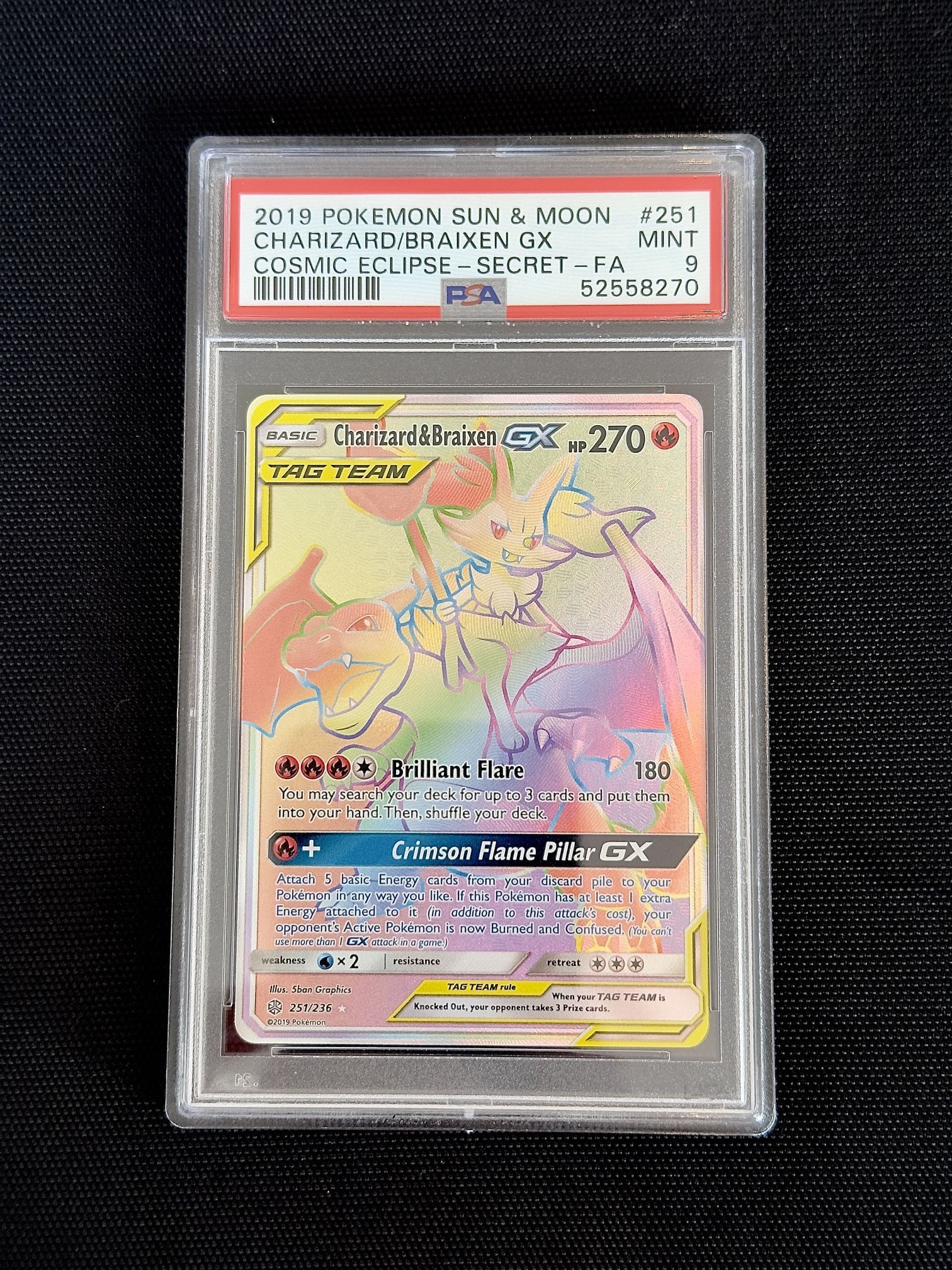 Charizard/Braiden GX PSA 9