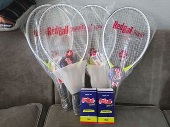 USTA Red Ball Tennis racquet and balls