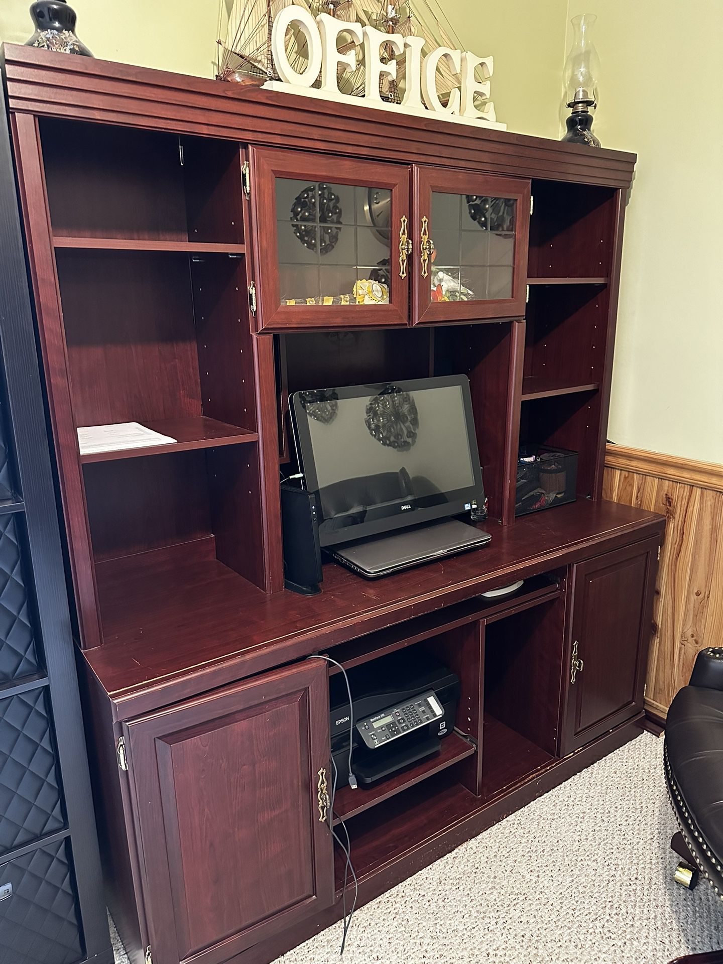 Office-Computer Furniture (desk W/hutch, Chair, Bookcase)