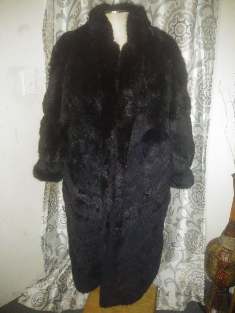 Mink Fox AUTHENTIC VINTAGE coat sz 20