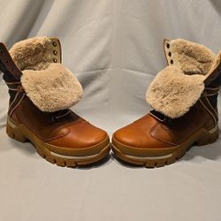 Women's Timberland Jenness Falls Waterproof Brown Leather Boots Size 8