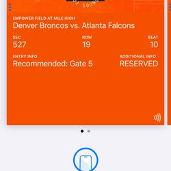 Two Broncos Tickets 