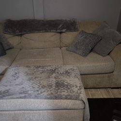 Couch With Ottoman And Pillows