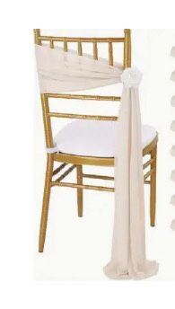 16 beige chiffon chair sashes, in like new condition