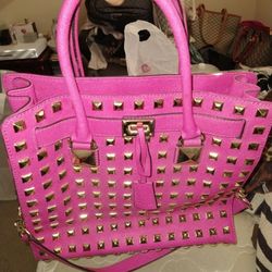 Mk Hot Pink Rhinestone Purse (Authentic)