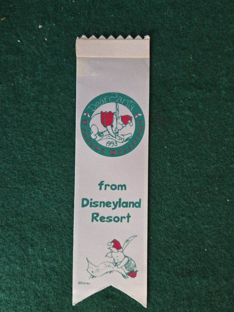 1993 Disneyland Cast Memebr Christmas Name Tag Ribbon