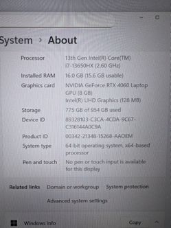 16 Asus ROG strix gaming Laptop
