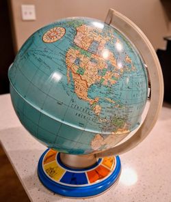 Vintage Ohio Art Tin Globe
