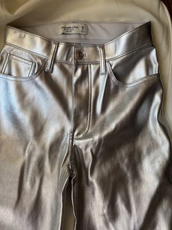 Abercrombie & Fitch Metallic Silver Pants
