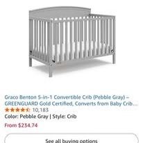 Graco Bento Convertible Crib + Mattress - almost new
