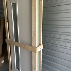 Therma tru door exterior slab left hand in swing exterior artichoke color, interior tan Price