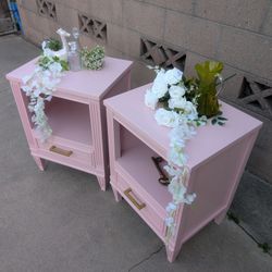 Pink Vintage Nightstands