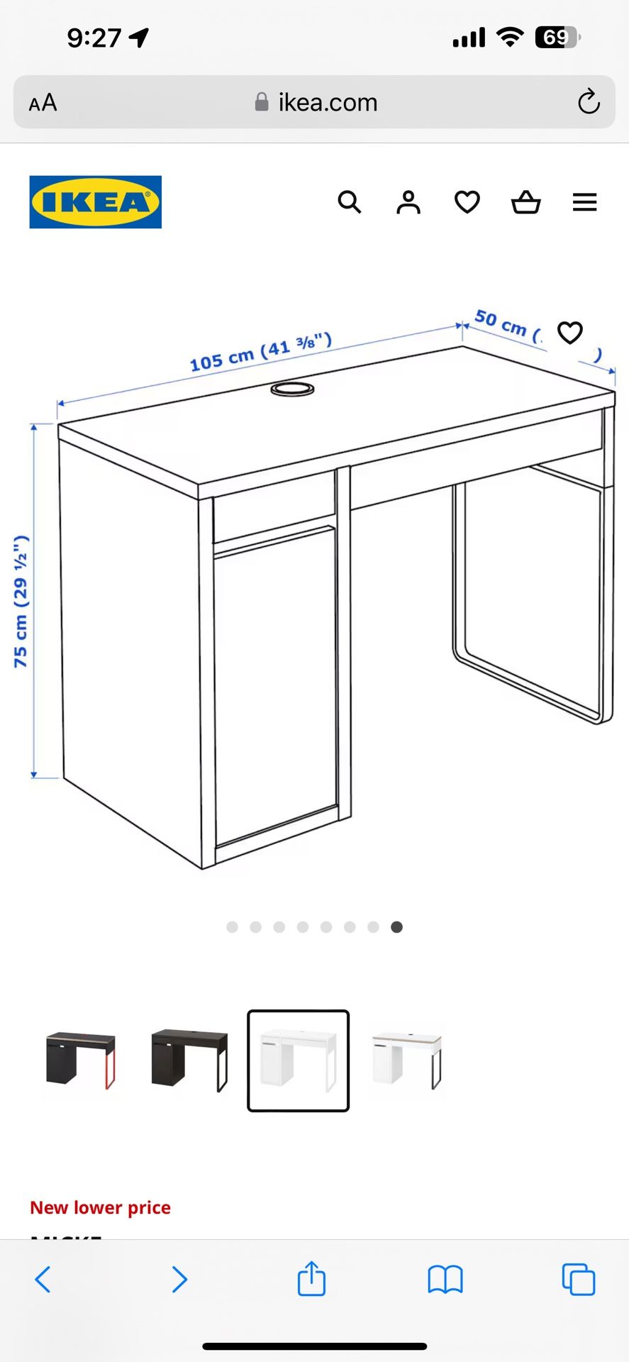 IKEA Micke Desk W/ Added (detachable) Top Credenza