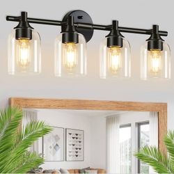 Bathroom Light Fixtures,4 Light Matte Black (21)