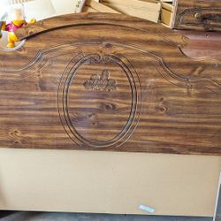 Vintage Wood Headboard – Full Size – Ornate Traditional Style