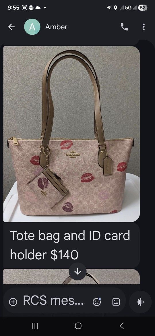 Coach Tote Bag & ID Card Holder