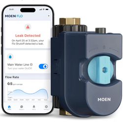 Moen Flo Shutoff, 3/4" Automatic Water Leak Detector & Shutoff, 900-001