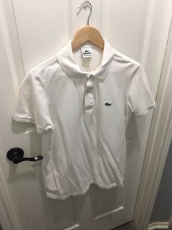 White Lacoste shirt. Size 5