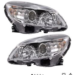 Headlight Assembly Set Driver & Passenger Side 2 piece Compatible with Mercedes Benz C300 C350 C63 AMG 2008-2011 
