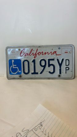 California Disabled Person License Plate