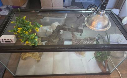 Reptile Enclosure 36"x18x17 large with supplies