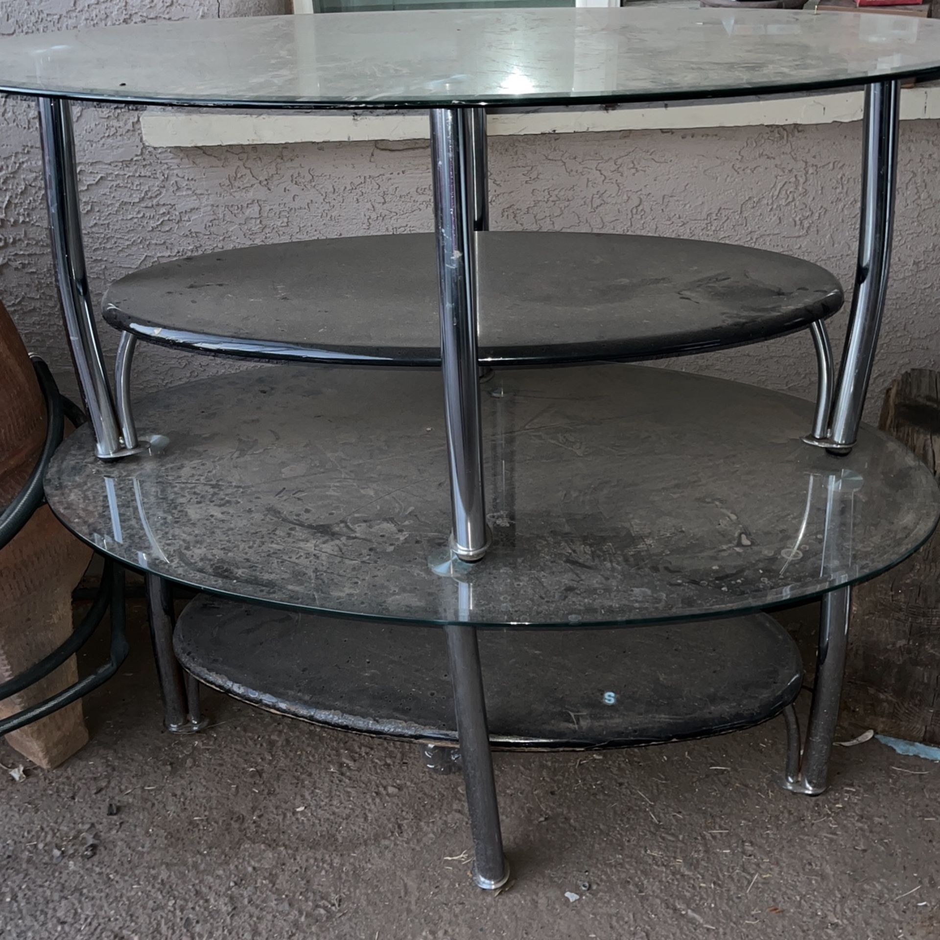 Coffee Table Glass Lil Wobbly Need Tighten Good Condition Dusty 
