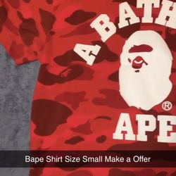 Men Bape Shirt Size Small